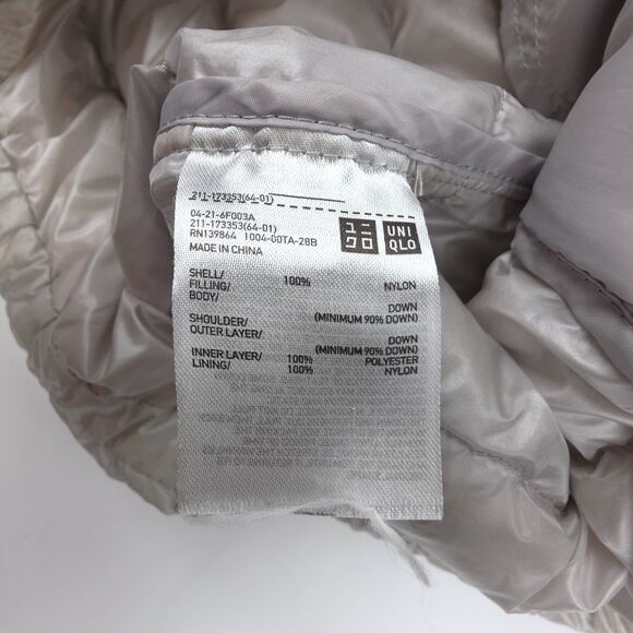 UNIQLO Ultra Light Down Parka Puffer Jacket Quilted Hoodie Shell Gorpcore Silver - Picture 8 of 8